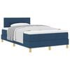 vidaXL Letto a molle con cuscino con testiera Blu 120 x 200 cm Tessuto