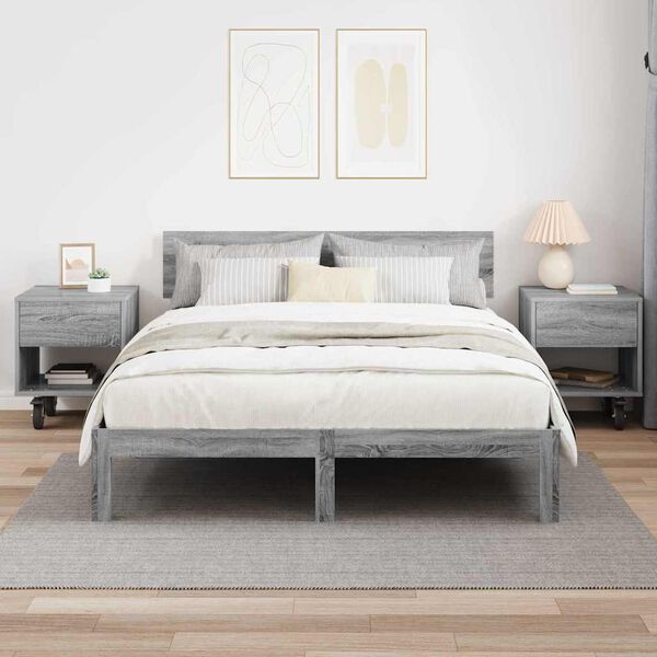 vidaXL Comodino 2 pcs Grigio Sonoma 40,5 x 40 x 48 cm