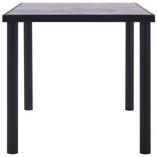 vidaXL Tavolo da Pranzo Nero e Grigio Cemento 160x80x75 cm in MDF