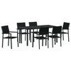 vidaXL Set da Pranzo per Giardino 7 pcs Nero