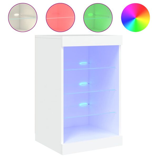 vidaXL Credenza con Luci LED Bianca 41x37x67 cm