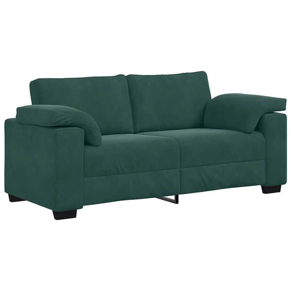 vidaXL Divano Divanetto Verde Scuro 180x77x82 cm in Velluto