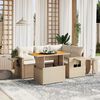 vidaXL Set Divano da Giardino 5 pz con Cuscini Beige in Polyrattan