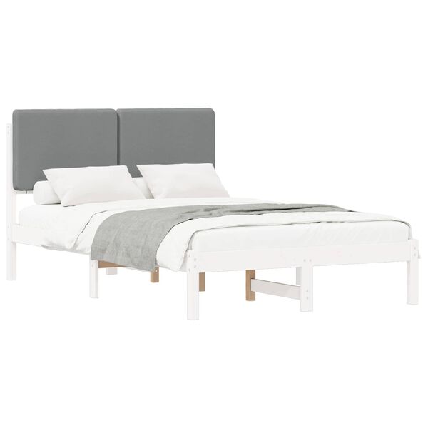 vidaXL Letto con Testiera Rivestita Grigio chiaro 120 x 190 cm