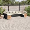 vidaXL Set Divani da Giardino 10pz con Cuscini in Polyrattan Nero