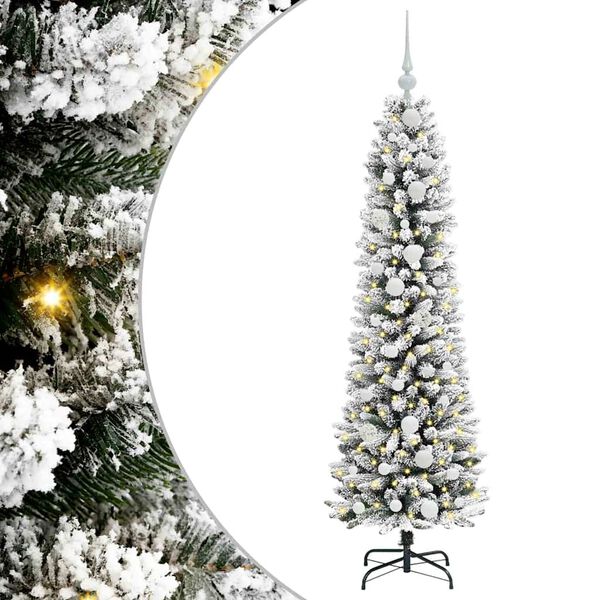 vidaXL Albero di Natale artificiale con 150 LED Bianco 150 cm