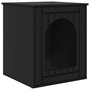 vidaXL Casa per Gatti Nero 53 x 52 x 62 cm Legno multistrato