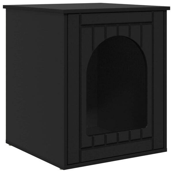 vidaXL Casa per Gatti Nero 53 x 52 x 62 cm Legno multistrato