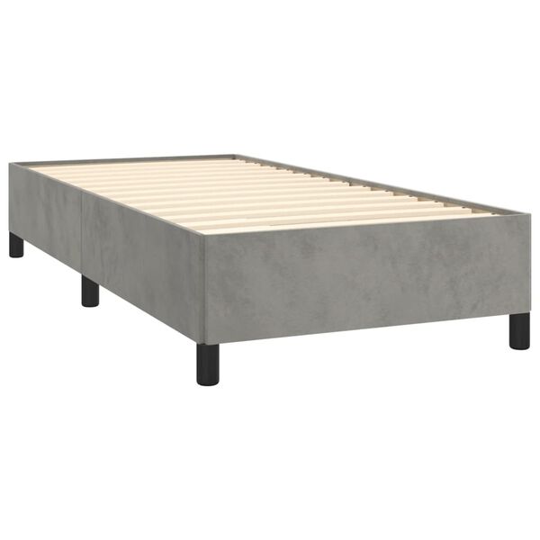 vidaXL Giroletto senza Materasso Grigio Chiaro 80x200 cm Velluto