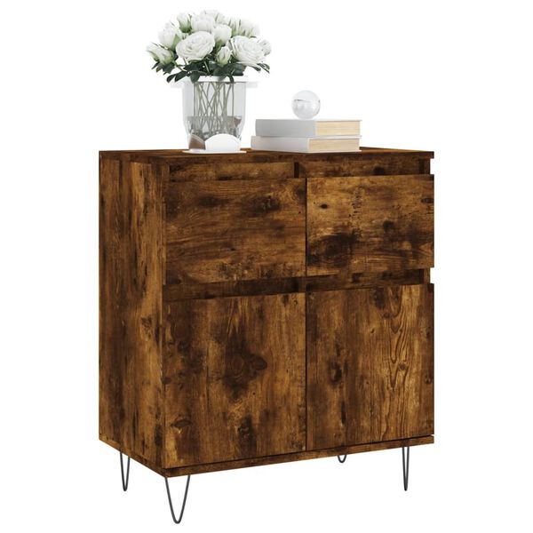 vidaXL Credenza Rovere Fumo 60x35x70 cm in Legno Multistrato