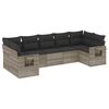 vidaXL Set Divani da Giardino 7pz con Cuscini Grigio Chiaro Polyrattan