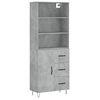 vidaXL Credenza Grigio Cemento 69,5x34x180 cm in Legno Multistrato