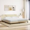 vidaXL Letto con Materasso Dover Crema 200x200 cm in Tessuto