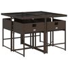 vidaXL Set da Pranzo da Giardino 5pz con Cuscini in Polyrattan Marrone