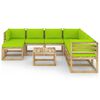 vidaXL Set Salotto Giardino con Cuscini 9 pz in Pino Impregnato