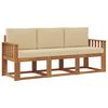 vidaXL Set di divani da esterno 3 pz Naturale e Beige