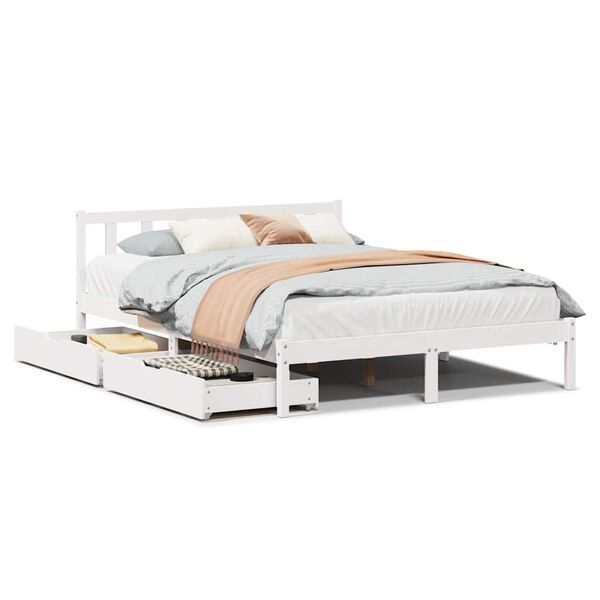 vidaXL Letto senza Materasso Bianco 140x200 cm Legno Massello di Pino