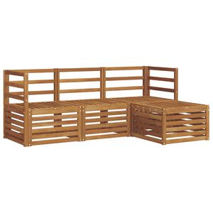 vidaXL Set di divani da esterno 4 pz Naturale