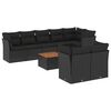 vidaXL Set Divani da Giardino 9 pz con Cuscini Nero in Polyrattan