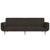 vidaXL Divano Letto 2 Posti Pouf e Due Cuscini Marrone Scuro Tessuto