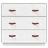 vidaXL Credenza Bianca 80x40x75 cm in Legno Massello di Pino