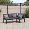 vidaXL Set Divani da Giardino 2 pz con Cuscini in Alluminio Nero