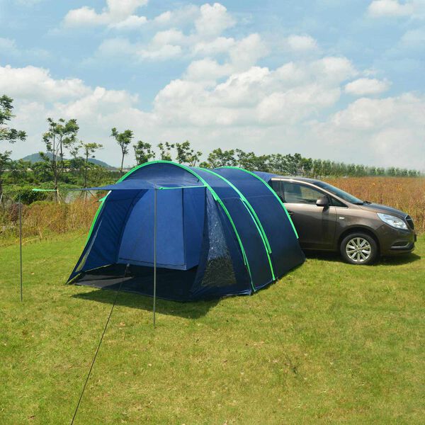 vidaXL Tenda da auto Blu navy 390 x 330 x 195 cm Poliammide 180T