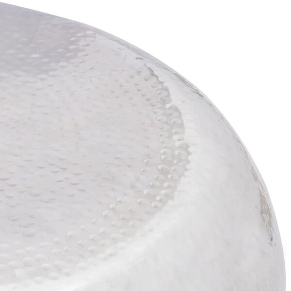 vidaXL Tavolino per Caffè in Alluminio Martellato Argento