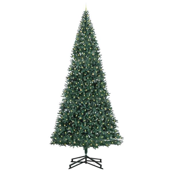 vidaXL Albero di Natale Artificiale Pre-illuminato con Set di Palline