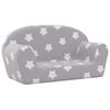 vidaXL Divano Bambini 2 Posti Grigio Chiaro con Stelle Morbido Peluche