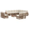 vidaXL Set Divano da Giardino 13 pz Beige e Bianco Crema polyrattan