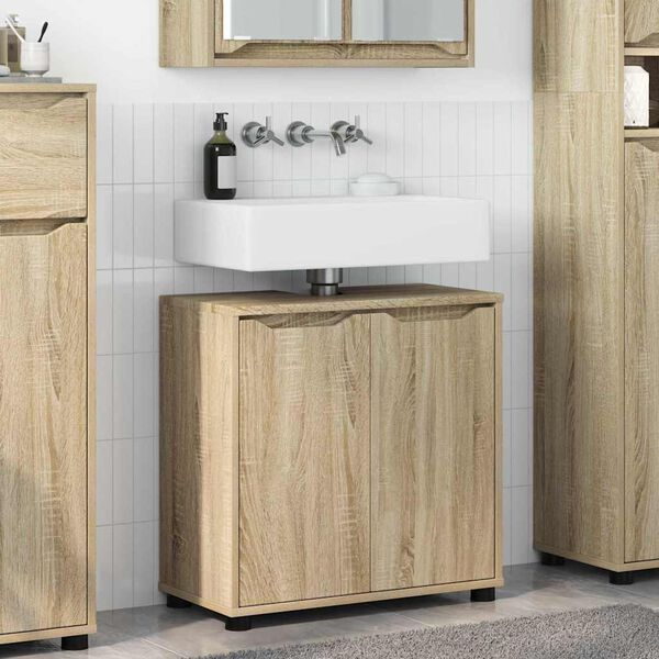 vidaXL Mobile per lavabo da bagno Rovere Sonoma 60 x 30 x 60 cm