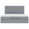 vidaXL Struttura Letto Pouf con Materasso 180x200 cm in Tessuto