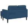 vidaXL Divano 2 Posti con Chaise longue a L Blu 125 cm in Tessuto