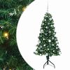 vidaXL Albero di Natale Artificiale Angolare con 150 LED Verde 150 cm