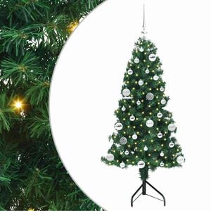 vidaXL Albero di Natale Artificiale Angolare con 150 LED Verde 150 cm
