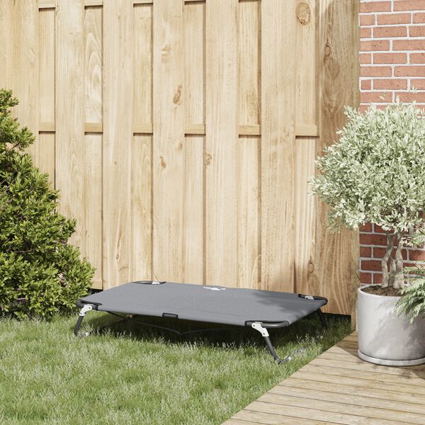 vidaXL Letto per Cani Grigio chiaro 90 x 55 x 18 cm Acciaio