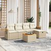 vidaXL Set Divano da Giardino 5 pz con Cuscini Beige in Polyrattan