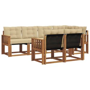 vidaXL Set di divani da esterno con cuscino 7 pcs Naturale e Beige