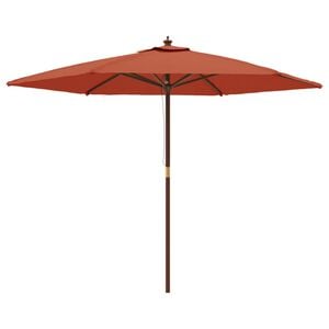 vidaXL Ombrellone da Giardino con Palo in Legno Terracotta 299x240 cm