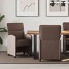 vidaXL Sedie da Pranzo con Ruote 2 pcs Marrone 58 x 65 x 98 cm