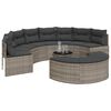 vidaXL Set Divani da Giardino Semicircolare 3 pz in Polyrattan Grigio