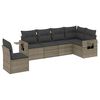 vidaXL Set Divano da Giardino 6 pz con Cuscini Grigio in Polyrattan