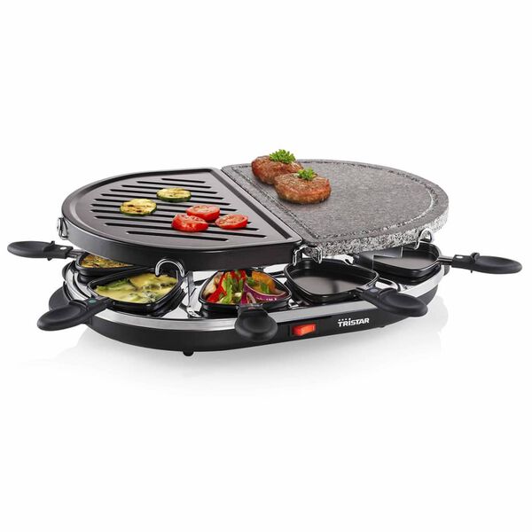 Tristar Griglia in Pietra per Raclette per 8 Persone RA-2946 1200 W