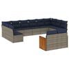 vidaXL Set Divani da Giardino 12 pz con Cuscini Grigio in Polyrattan