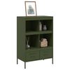 vidaXL Credenza Verde Oliva 68x39x101,5 cm in Acciaio