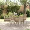 vidaXL Set da Pranzo per Giardino 5 pcs Beige Poly Rattan