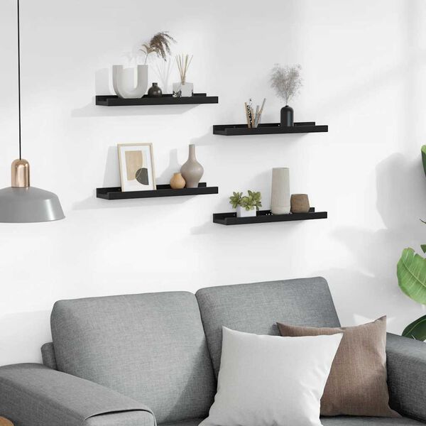 vidaXL Mensole da Parete 2 pz Nere 40x9x3 cm