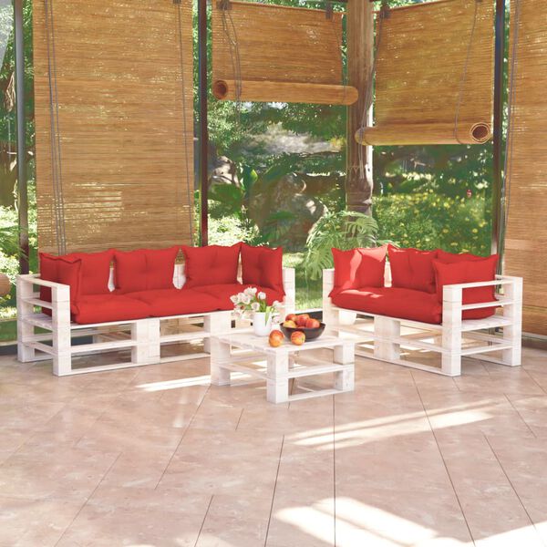 vidaXL Set Divani da Giardino Pallet 6 pz con Cuscini in Legno di Pino