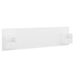 vidaXL Testiera per Letto con Armadietti in Legno Multistrato Bianco